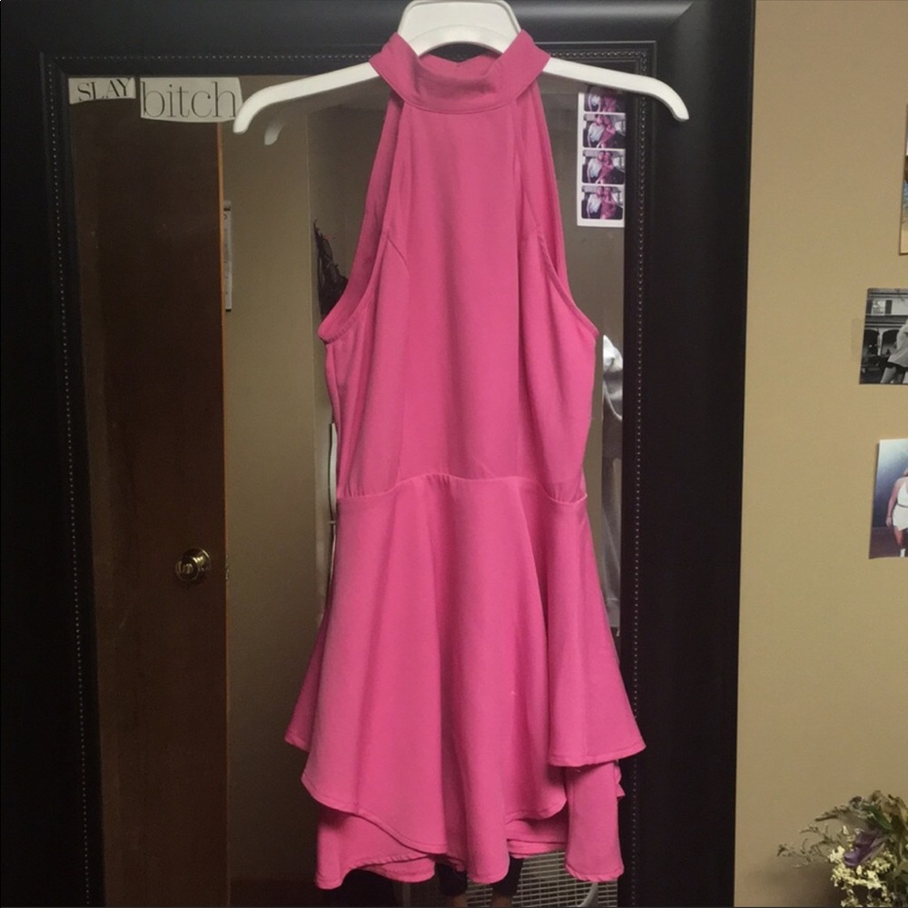 Lulus halter bubblegum pink dress